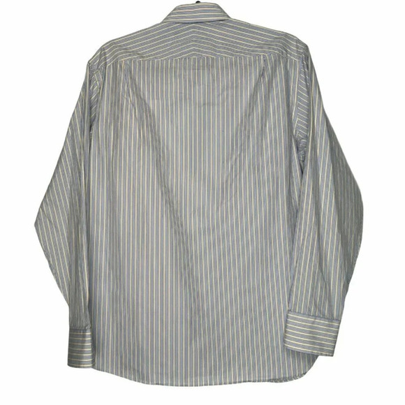 J.Crew Button Up Shirt Men's Sz S (14-14.5) Long Sleeve 2Ply Striped Blue Yellow - Picture 11 of 16